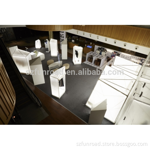 Led lighted show counters for handbags display wood display cases for lady bag stores